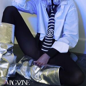 Fashion Tie with elasticity on Neck - tags and plastic still attached.